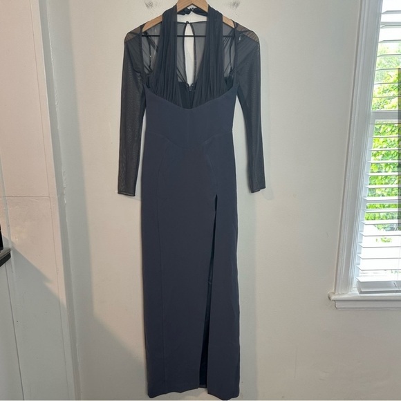 House of CB Evangelina Slate Plunge Maxi Dress, XS - Picture 6 of 11